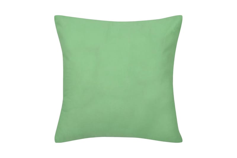 4 Eplegrønne putetrekk, bomull 50 x 50 cm - Eplegrønn - Tekstiler - Pute & pledd - Pynteputer