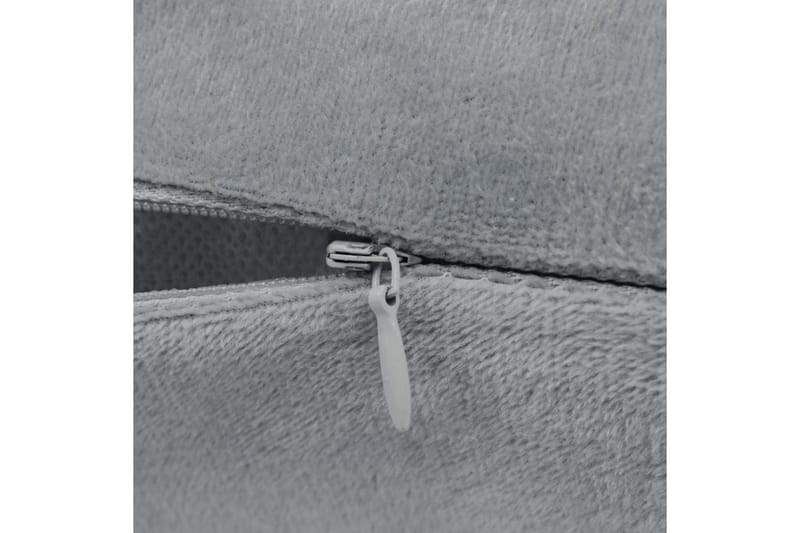 Putetrekk 4 stk fløyel 50x50 cm grå - Grå - Tekstiler - Pute & pledd - Pynteputer