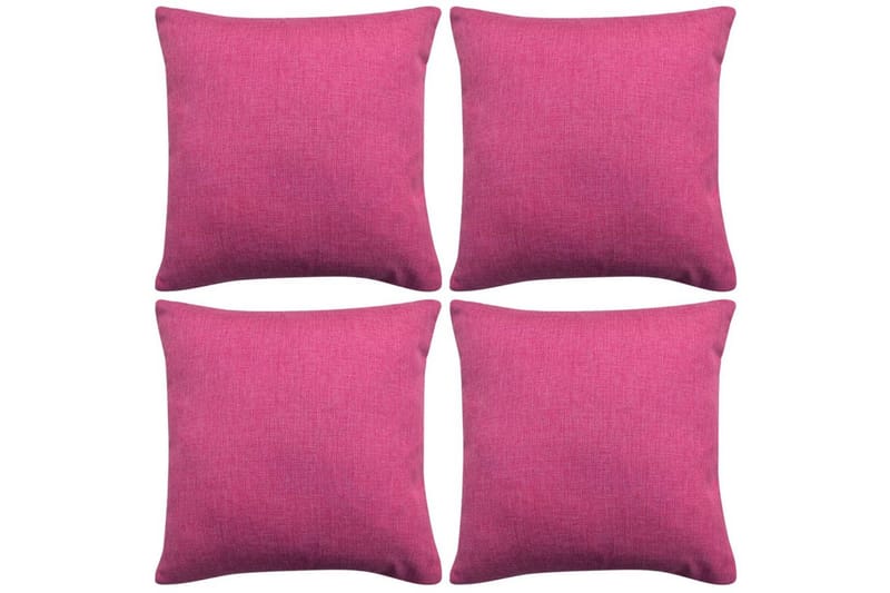 Putetrekk 4 stk Lin-aktig Pink 50x50 cm - Rosa - Tekstiler - Pute & pledd - Pynteputer
