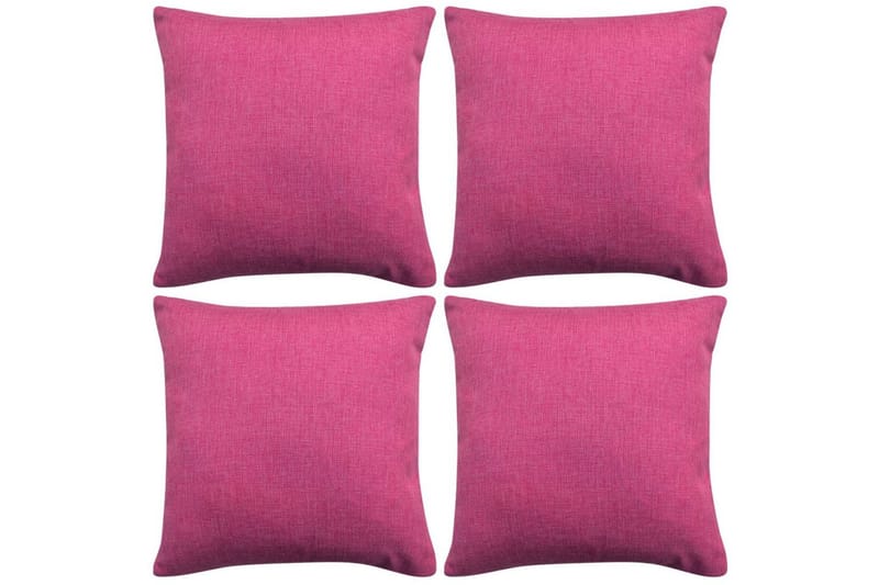 Putetrekk 4 stk lin-aktig rosa 40x40 cm - Rosa - Tekstiler - Pute & pledd - Pynteputer