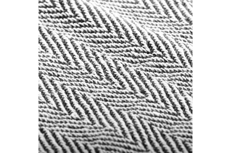 Pledd bomull fiskebeinsmønster 160x210 cm marineblå - Marineblå - Tekstiler - Pute & pledd - Tepper & pledd