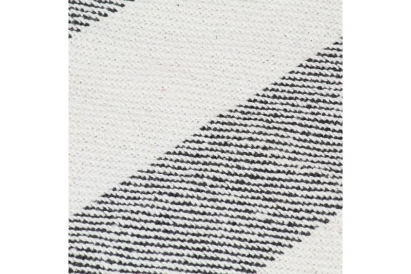 Teppe bomull stripemønster 220x250 cm antrasitt - Tekstiler - Pute & pledd - Tepper & pledd