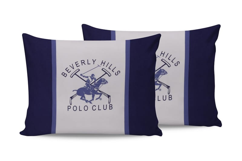 Beverly Hills Polo Club Putetrekk 50x70 cm 2-pk - Hvit/Blå - Tekstiler - Sengetøy - Putetrekk