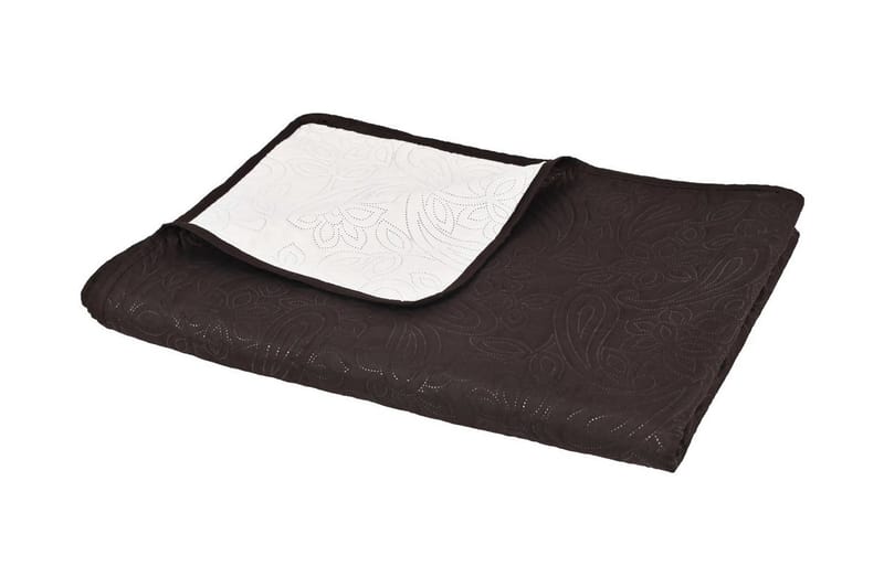 Dobbeltsidig vattert sengeteppe 230x260 cm kremhvit og brun - Grå/Svart - Tekstiler - Sengetøy - Sengeteppe