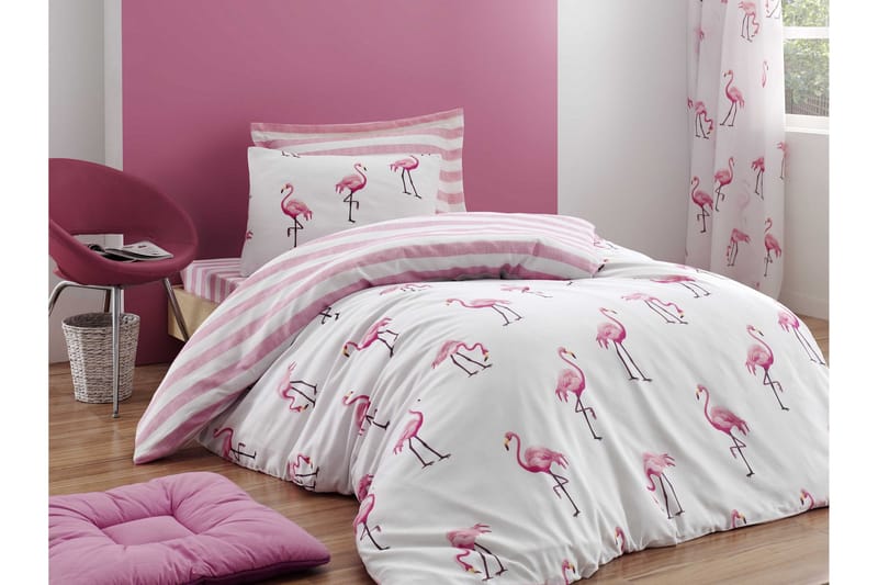 EnLora Home Sengetøy Enkelt 3-deler - Rosa - Tekstiler - Sengetøy - Sengeteppe