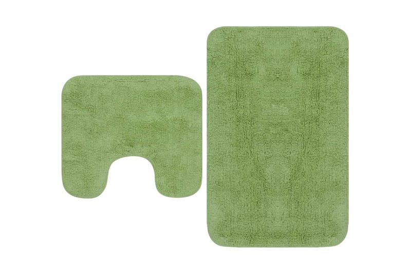 Baderomsmattesett 2 stk stoff grønn - Tekstiler - Tepper & Matter - Baderomsmatte