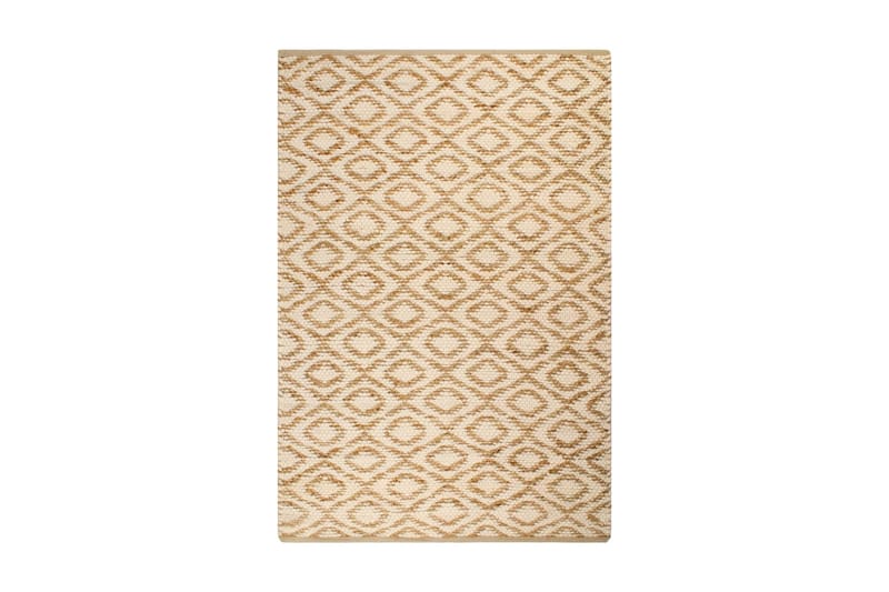 Håndvevd teppe jute stoff 120x180 cm naturell og hvit - Tekstiler - Tepper & Matter - Moderne matte - Jutematter & hampematter