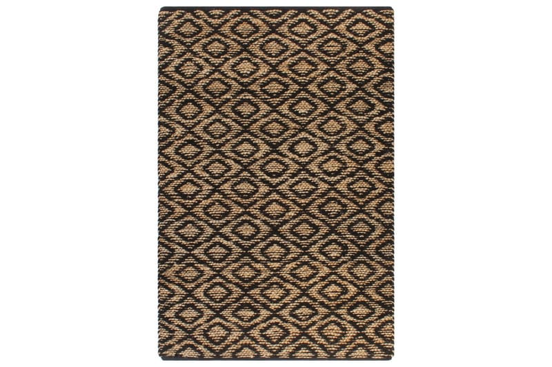 Håndvevd teppe jute stoff 120x180 cm naturell og svart - Tekstiler - Tepper & Matter - Håndvevde tepper