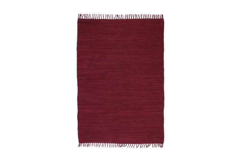 Håndvevet Chindi teppe bomull 120x170 cm burgunder - Vinrød - Tekstiler - Tepper & Matter - Moderne matte - Bomullsmatter