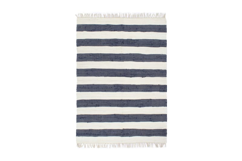 Håndvevet Chindi teppe bomull 200x290 cm blå og hvit - Tekstiler - Tepper & Matter - Flatvevde tepper