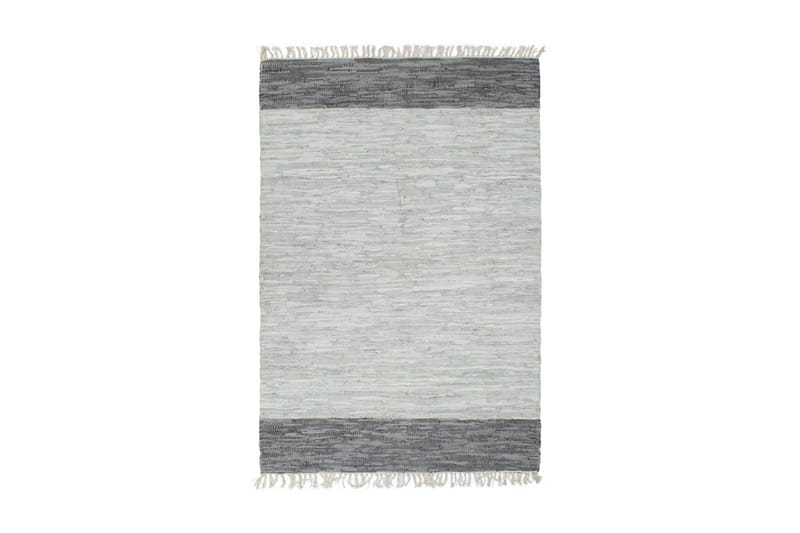 Håndvevet Chindi teppe lӕr 120x170 cm grå - Tekstiler - Tepper & Matter - Flatvevde tepper