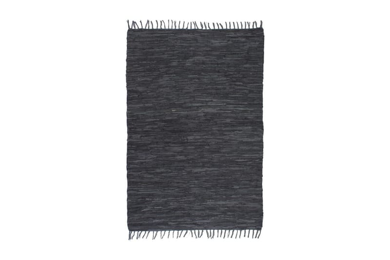 Håndvevet Chindi teppe lӕr 120x170 cm grå - Grå - Tekstiler - Tepper & Matter - Håndvevde tepper
