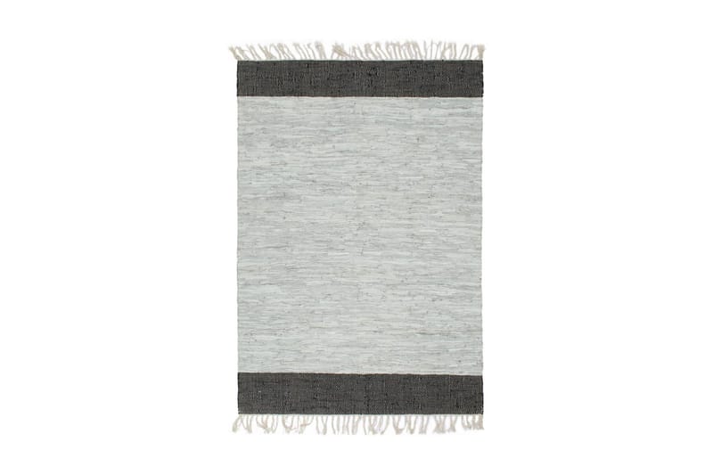 Håndvevet Chindi teppe lӕr 120x170 cm lysegrå og svart - Tekstiler - Tepper & Matter - Flatvevde tepper