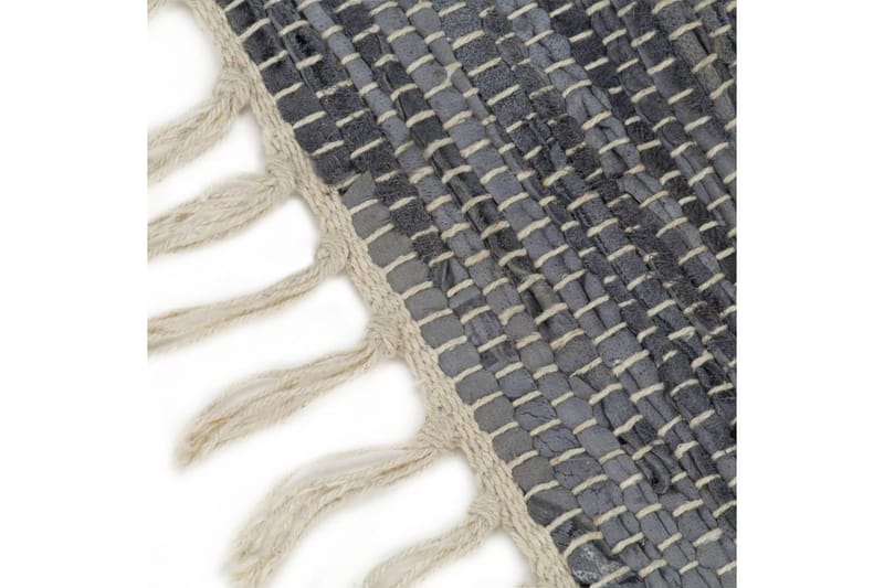 Håndvevet Chindi teppe lӕr 80x160 cm grå - Tekstiler - Tepper & Matter - Håndvevde tepper