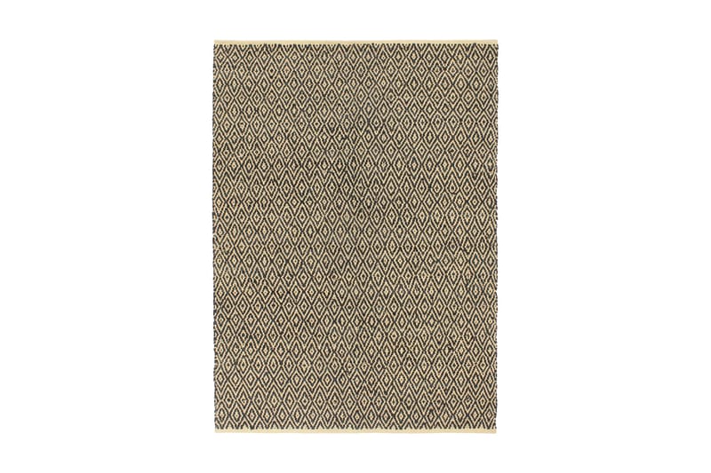 Håndvevet Chindi teppe lӕr og bomull 160x230 cm svart - Tekstiler - Tepper & Matter - Moderne matte - Bomullsmatter