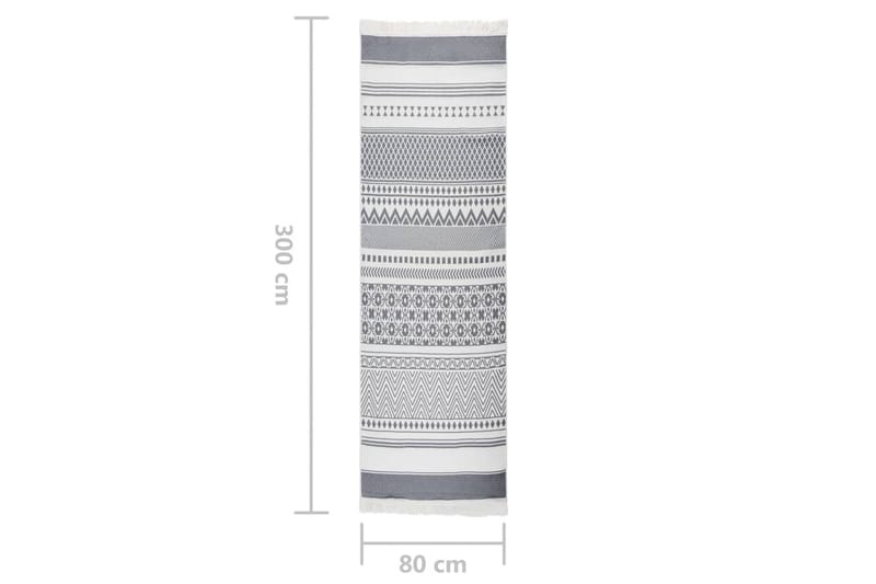 Teppe grå og hvit 80x300 cm bomull - Grå - Tekstiler - Tepper & Matter - Moderne tepper - Bomullstepper
