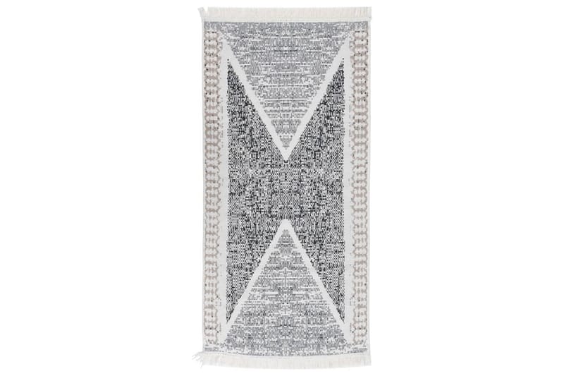 Teppe svart og grå 100x200 cm bomull - Grå - Tekstiler - Tepper & Matter - Moderne tepper - Bomullstepper