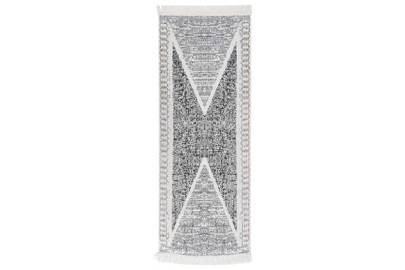 Teppe svart og grå 100x300 cm bomull - Grå - Tekstiler - Tepper & Matter - Moderne tepper - Bomullstepper