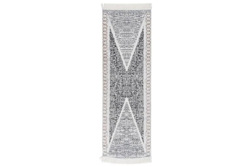 Teppe svart og grå 80x300 cm bomull - Grå - Tekstiler - Tepper & Matter - Moderne tepper - Bomullstepper