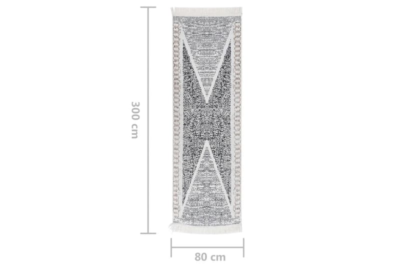 Teppe svart og grå 80x300 cm bomull - Grå - Tekstiler - Tepper & Matter - Moderne matte - Bomullsmatter