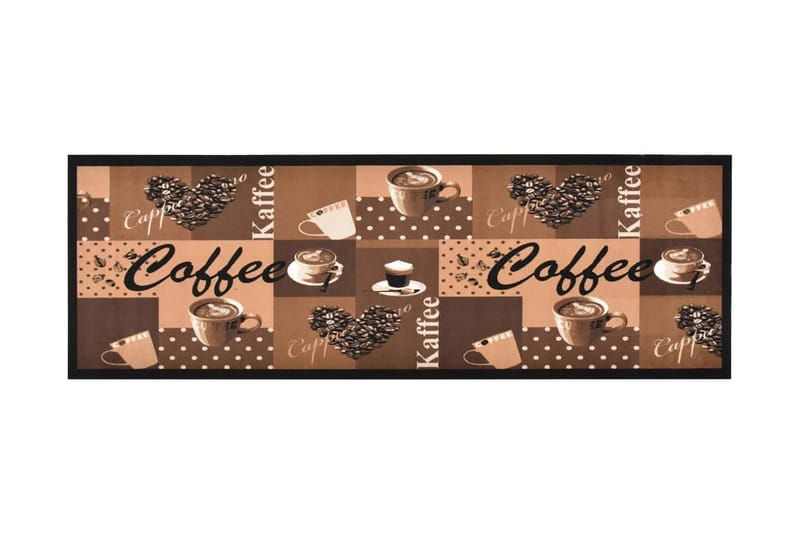 Vaskbart kjøkkenteppe Coffee brun 45x150 cm - Brun - Tekstiler - Tepper & Matter - Moderne matte - Filletepper
