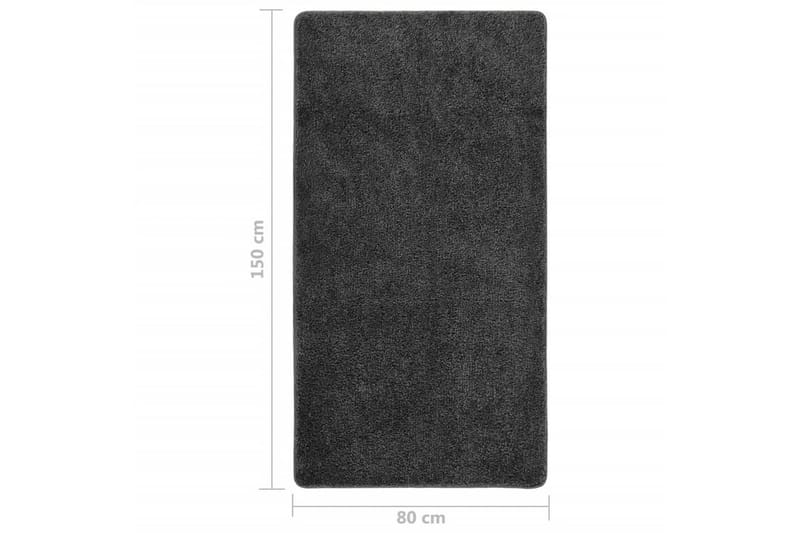 Flossteppe mørkegrå 80x150 cm sklisikkert - Grå - Tekstiler - Tepper & Matter - Moderne tepper - Ryeteppe