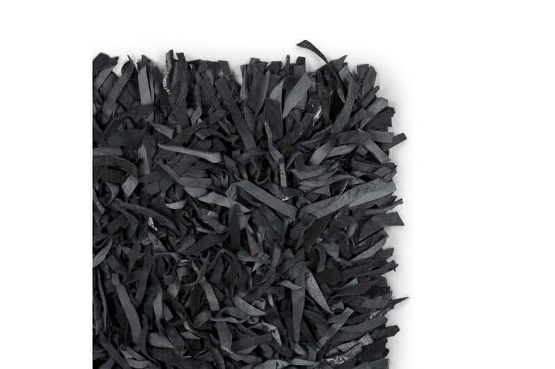 Shaggy teppe ekte lӕr 190x280 cm grå - Grå - Tekstiler - Tepper & Matter - Orientalske tepper - Lappetepper