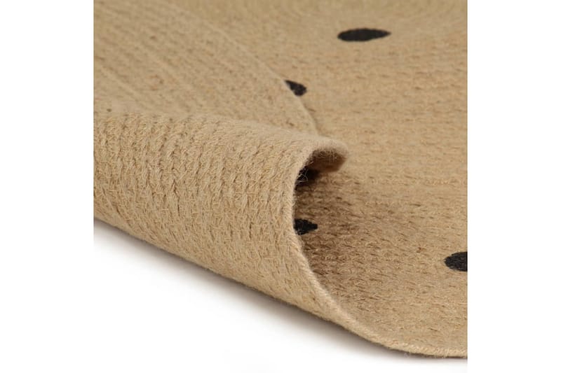 Håndlaget juteteppe med polkaprikker 150 cm - Tekstiler - Tepper & Matter - Moderne matte - Sisaltepper