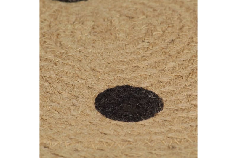Håndlaget juteteppe med polkaprikker 90 cm - Tekstiler - Tepper & Matter - Moderne tepper - Sisaltepper