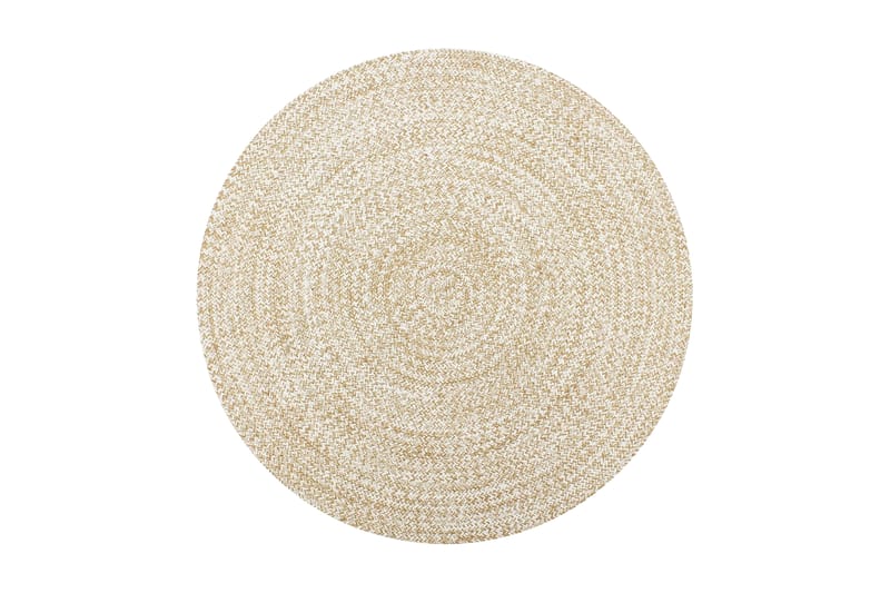 Håndlaget teppe jute hvit og naturlig 120 cm - Tekstiler - Tepper & Matter - Moderne matte - Jutematter & hampematter