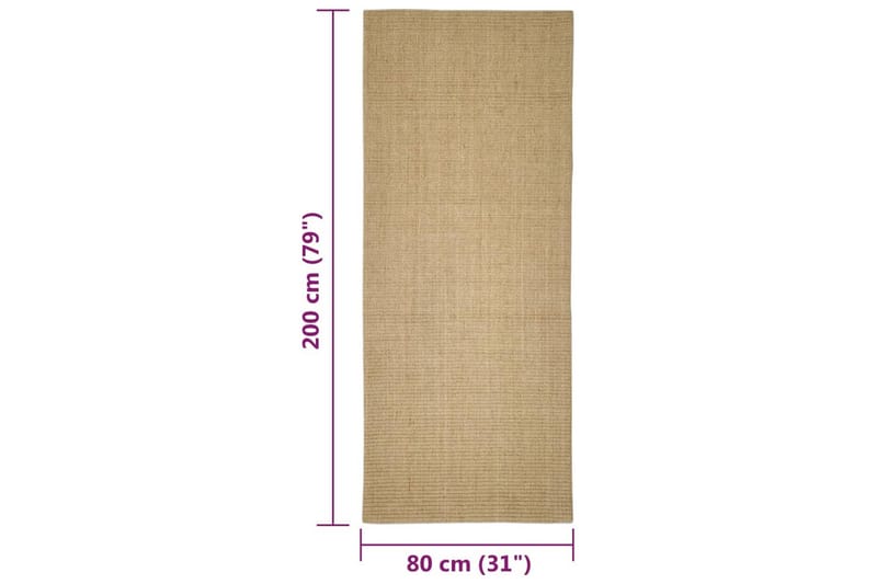 Teppe naturlig sisal 80x200 cm - Brun - Tekstiler - Tepper & Matter - Moderne tepper - Sisaltepper