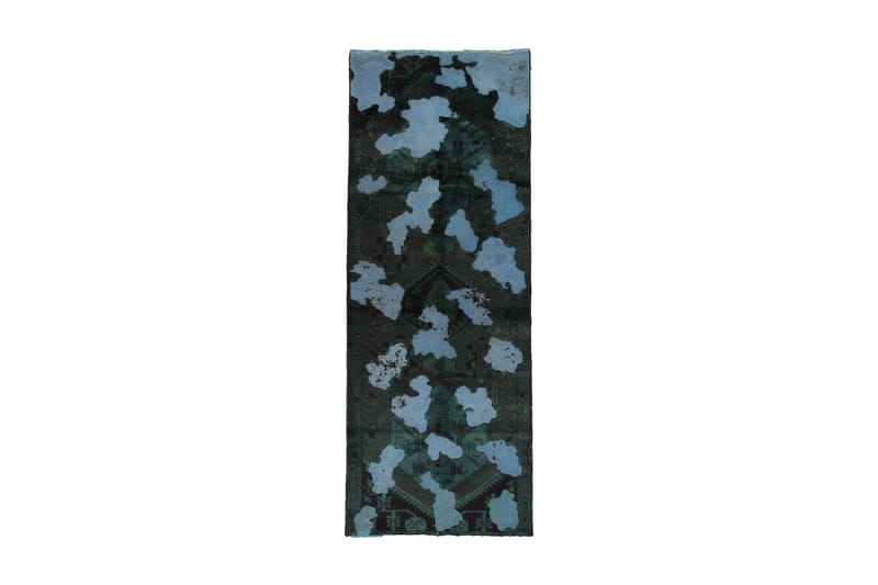 Håndknyttet Vintage Matte Ull Mørkegrønn/Blå 110x300 cm - Tekstiler - Tepper & Matter - Moderne matte - Ullteppe