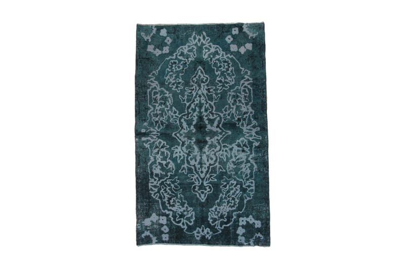 Håndknyttet Vintage Matte Ull Mørkegrønn/Blå 132x224 cm - Tekstiler - Tepper & Matter - Moderne matte - Ullteppe