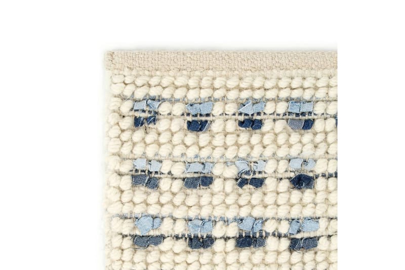 Teppe denim ull 120x170 cm blå/hvit - Hvit - Tekstiler - Tepper & Matter - Moderne matte - Ullteppe