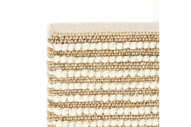 Teppe ull 140x200 cm naturlig/hvit - Flerfarget - Tekstiler - Tepper & Matter - Moderne matte - Ullteppe
