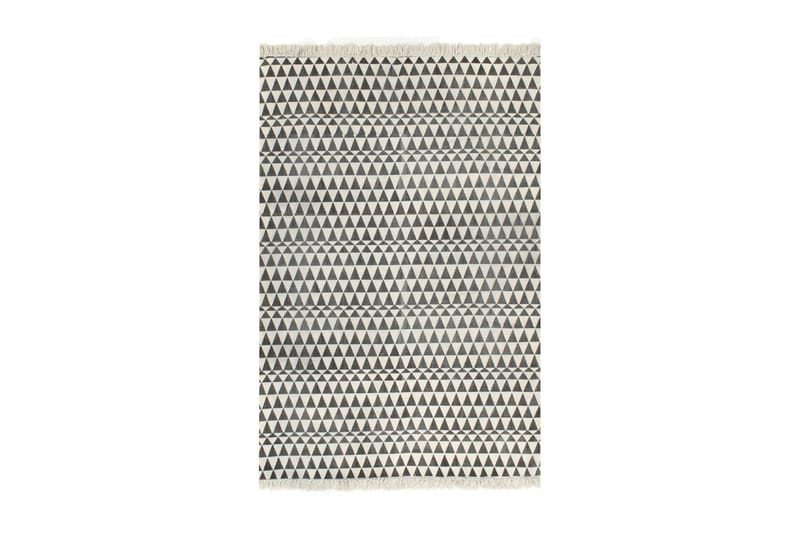 Gulvsteppe kilim-vevet bomull m. mønster 160x230cm/hvit - Tekstiler - Tepper & Matter - Orientalske tepper - Kelimtepper