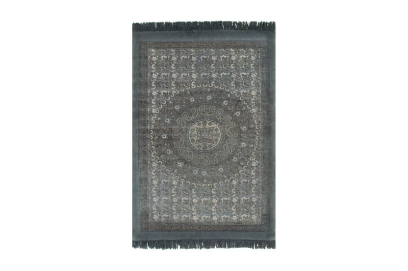 Gulvsteppe kilim-vevet bomull med mønster 120x180 cm grå - Tekstiler - Tepper & Matter - Orientalske tepper