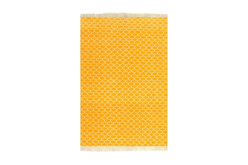 Gulvsteppe kilim-vevet bomull med mønster 120x180 cm gul - Tekstiler - Tepper & Matter - Orientalske tepper - Kelimtepper