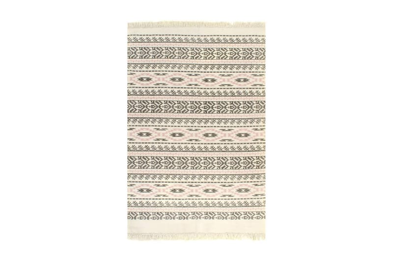 Gulvsteppe kilim-vevet bomull med mønster 120x180cm grå/rosa - Tekstiler - Tepper & Matter - Orientalske tepper - Kelimtepper