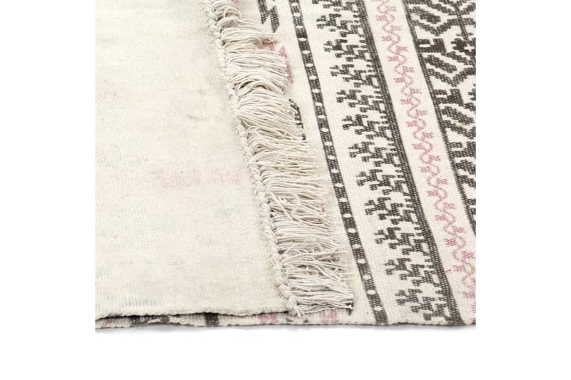 Gulvsteppe kilim-vevet bomull med mønster 160x230cm grå/rosa - Tekstiler - Tepper & Matter - Orientalske tepper - Kelimtepper