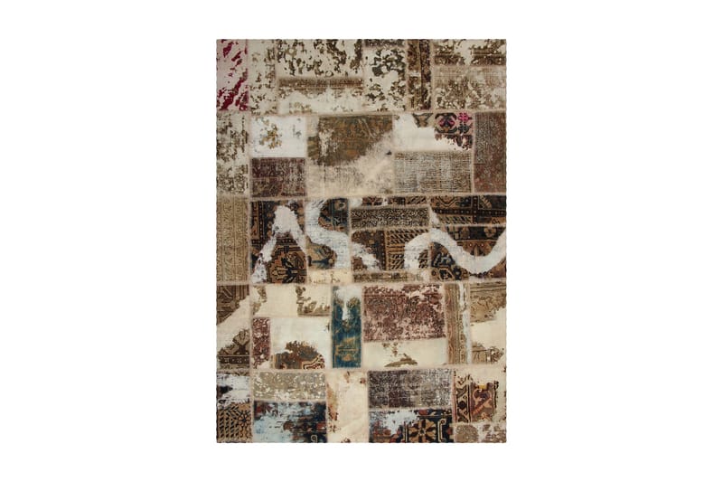 Håndknyttet Lappeteppe Ull/Garn Flerfarget 106x229 cm - Tekstiler - Tepper & Matter - Orientalske tepper - Lappetepper