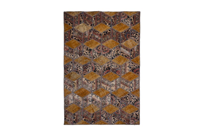 Håndknyttet Lappeteppe Ull/Garn Flerfarget 142x214 cm - Tekstiler - Tepper & Matter - Orientalske tepper - Lappetepper