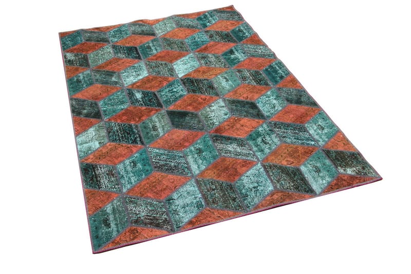 Håndknyttet Lappeteppe Ull/Garn Flerfarget 142x227 cm - Tekstiler - Tepper & Matter - Orientalske tepper - Patchwork tepper