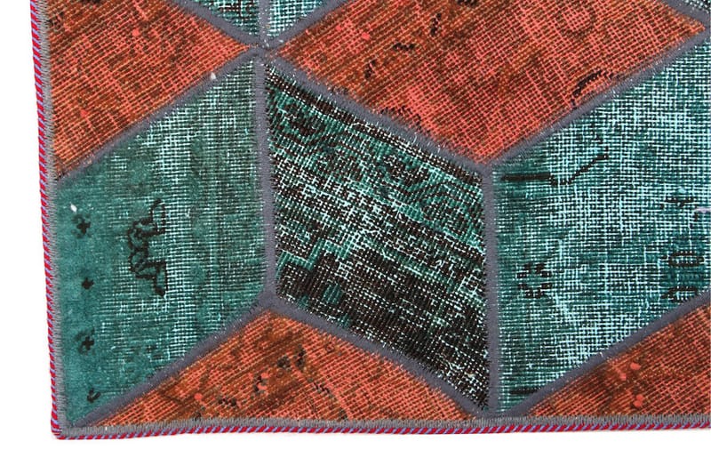 Håndknyttet Lappeteppe Ull/Garn Flerfarget 142x227 cm - Tekstiler - Tepper & Matter - Orientalske tepper - Patchwork tepper