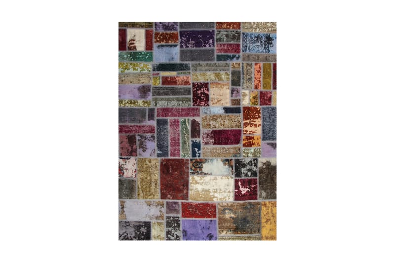 Håndknyttet Lappeteppe Ull/Garn Flerfarget 172x239 cm - Tekstiler - Tepper & Matter - Orientalske tepper - Patchwork tepper