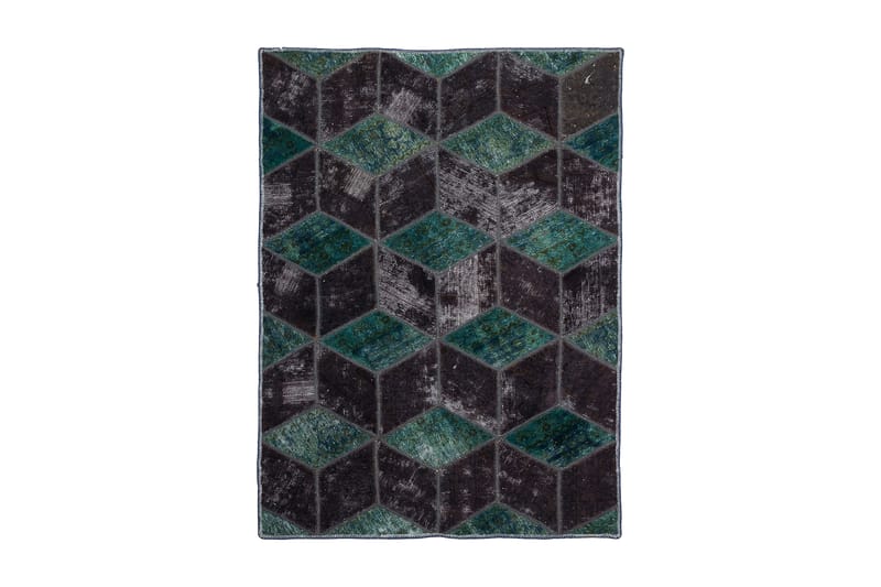 Håndknyttet Lappeteppe Ull/Garn Flerfarget 107x152 cm - Tekstiler - Tepper & Matter - Orientalske tepper - Patchwork tepper
