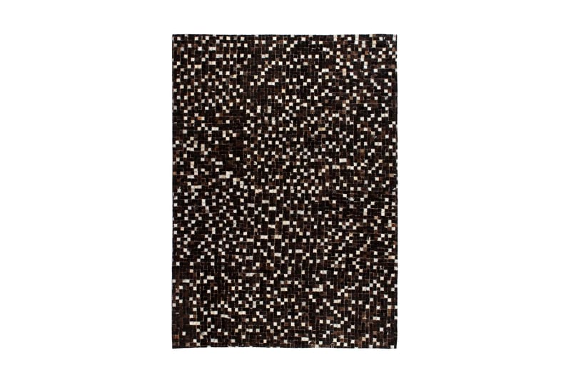 Lappeteppe ekte lӕr 160x230 cm firkantet svart/hvit - Svart/Hvit - Tekstiler - Tepper & Matter - Orientalske tepper - Patchwork tepper