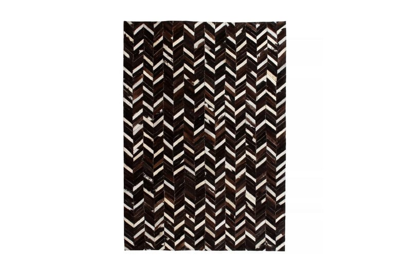 Lappeteppe ekte lӕr 80x150 cm chevron svart/hvit - Svart/Hvit - Tekstiler - Tepper & Matter - Orientalske tepper - Lappetepper