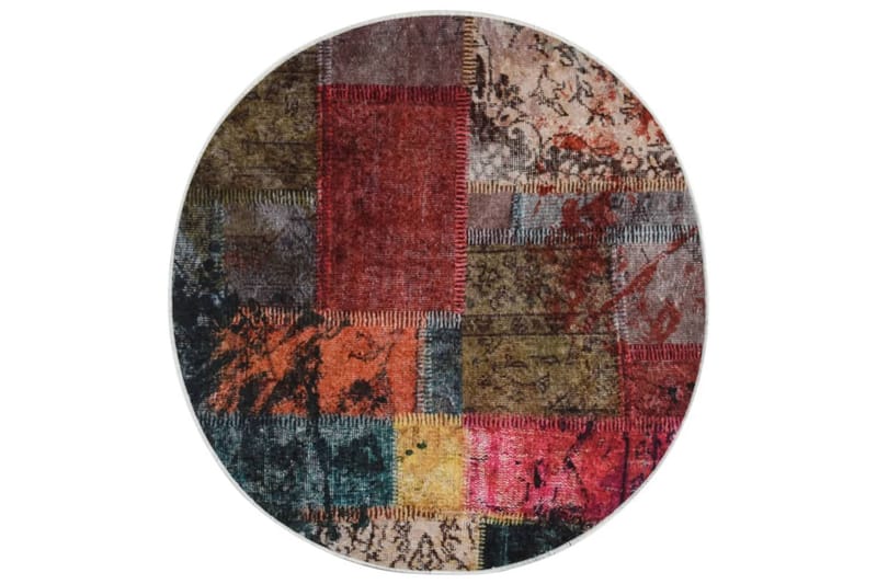 Vaskbart teppe med lappemønster 120 flerfarget sklisikker - Flerfarget - Tekstiler - Tepper & Matter - Orientalske tepper - Patchwork tepper