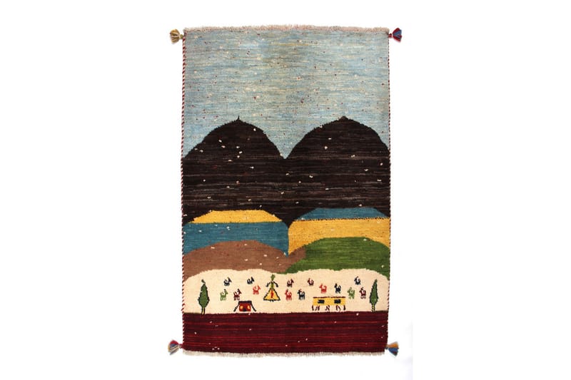 Håndknyttet Gabbeh Shiraz Ull Blå / Brun 93x148cm - Tekstiler - Tepper & Matter - Orientalske tepper